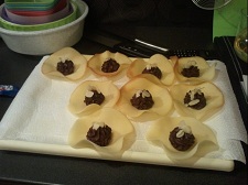 Pasta sigaretta con ganache di cioccolato.